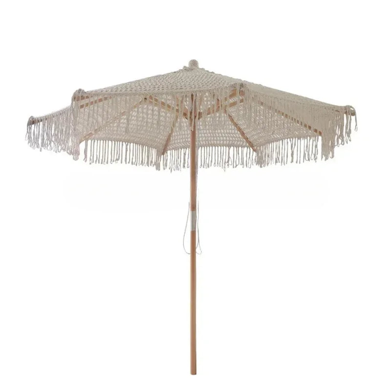 Parasol Bohème - Parasol Stylé avec Franges pour Terrasse et Jardin